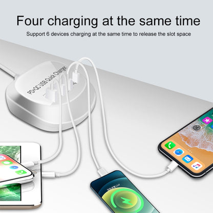 WLX-T3P 4 In 1 PD + QC Multi-function Smart Fast Charging USB Charger(UK Plug) - Multifunction Charger by PMC Jewellery | Online Shopping South Africa | PMC Jewellery