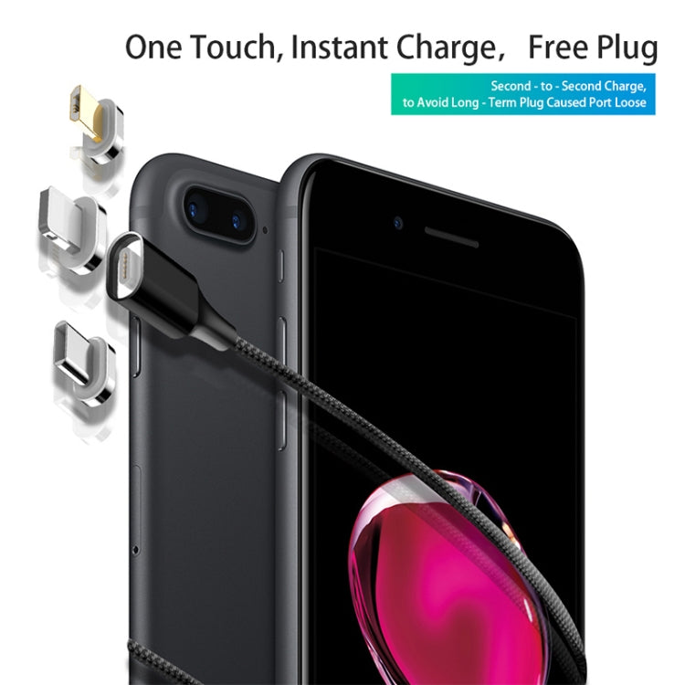 M11 3 in 1 3A USB to 8 Pin + Micro USB + USB-C / Type-C Nylon Braided Magnetic Data Cable, Cable Length: 2m (Red) - Charging Cable & Head by PMC TechLife | Online Shopping South Africa | PMC TechLife