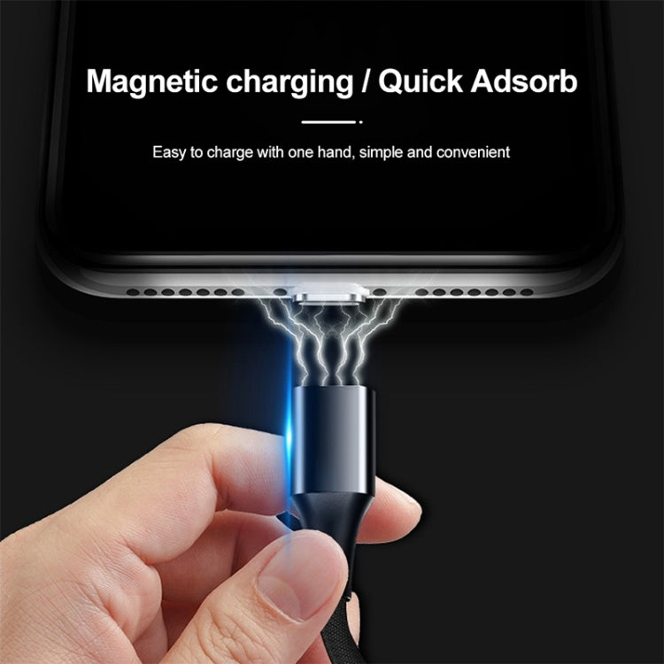 M11 3 in 1 3A USB to 8 Pin + Micro USB + USB-C / Type-C Nylon Braided Magnetic Data Cable, Cable Length: 2m (Red) - Charging Cable & Head by PMC TechLife | Online Shopping South Africa | PMC TechLife