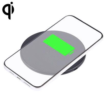 10W QI Plaid Pattern Round Plastic Wireless Charger (Black) - Wireless Charger by PMC Jewellery | Online Shopping South Africa | PMC Jewellery