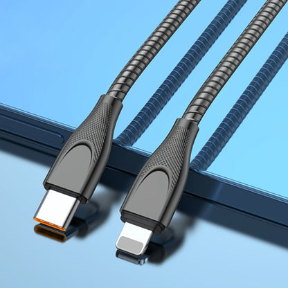 ADC-009 USB-C / Type-C to 8 Pin Zinc Alloy Hose Fast Charging Data Cable, Cable Length: 1m (Gun Metal) - 2 in 1 Cable by PMC Jewellery | Online Shopping South Africa | PMC Jewellery