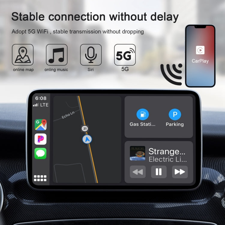 USB + USB-C / Type-C Wired to Wireless Carplay Adapter for iPhone(White) - free shipping - PMC TechLife - Order now!