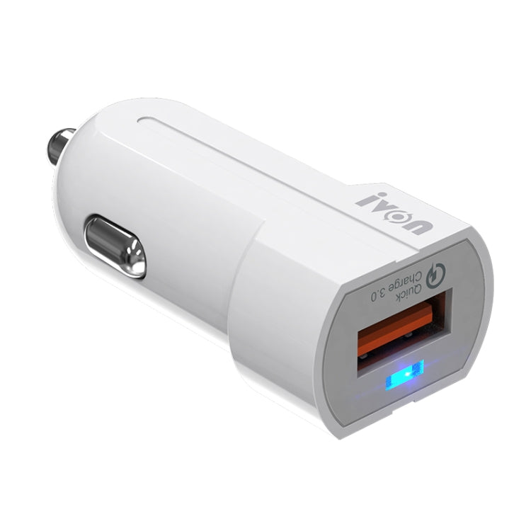 IVON CC13 QC 3.0 Fast Charging Car Charger (White) - Car Charger by IVON | Online Shopping South Africa | PMC Jewellery
