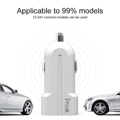 IVON CC13 QC 3.0 Fast Charging Car Charger Set with Micro USB Charging Cable (White) - Car Charger by IVON | Online Shopping South Africa | PMC Jewellery