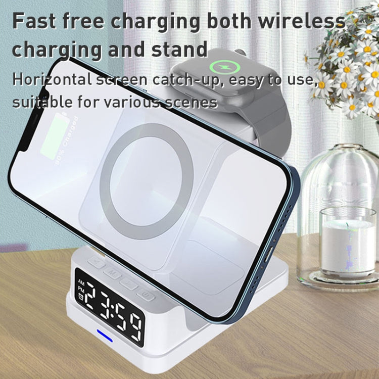 15W 4 in 1 Magnetic Clock Desktop Vertical Wireless Charger (Black) -  by PMC Jewellery | Online Shopping South Africa | PMC Jewellery