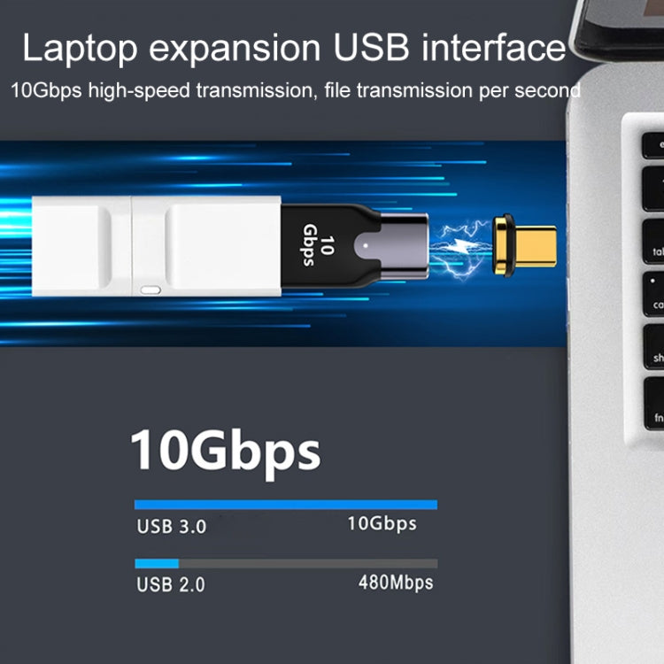 10 Gbps USB Female to USB-C/Type-C Male Magnetic Side Bend Charging Adapter (Grey) - Converter & Adapter by PMC TechLife | Online Shopping South Africa | PMC TechLife