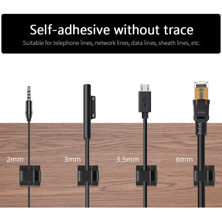 HG2392 50 PCS Desktop Data Cable Organizer Fixing Clip, Gum Type: Acrylic (Black) - Cable Organizer by PMC TechLife | Online Shopping South Africa | PMC TechLife