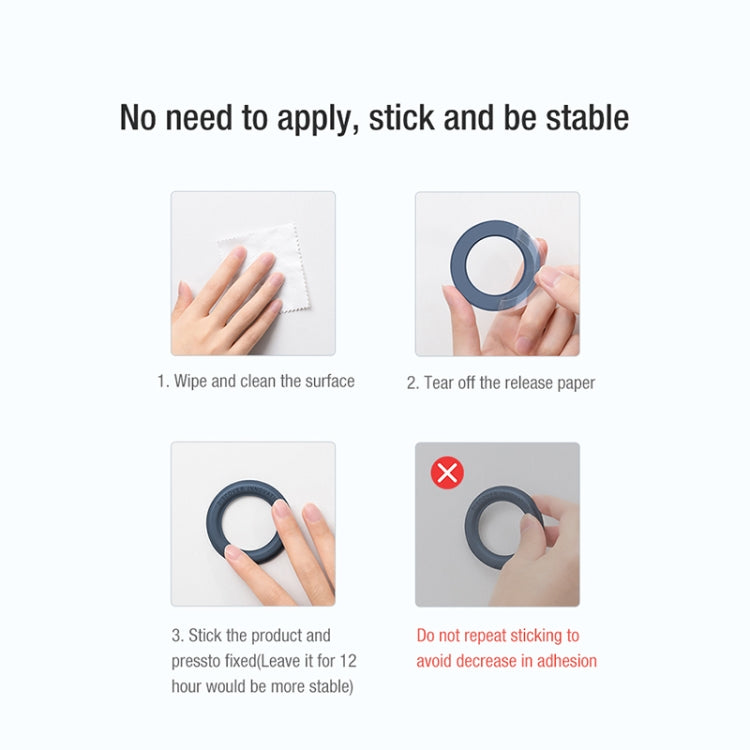 NILLKIN Portable PU Leather Magnetic Ring Sticker (Black) - Hand-Sticking Bracket by NILLKIN | Online Shopping South Africa | PMC TechLife