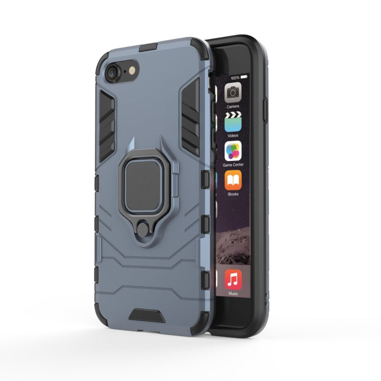 PC + TPU Shockproof Protective Case for iPhone 8 Plus & 7 Plus, with Magnetic Ring Holder (Navy Blue) - free shipping - PMC TechLife - Order now!
