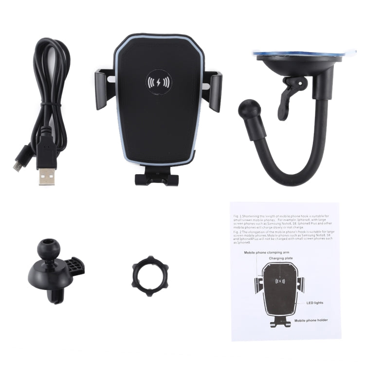 K81 10W QI Universal Rotating Gravity Induction Car Wireless Charging Mobile Phone Holder with Suction Cup - Wireless Charger Holders by PMC TechLife | Online Shopping South Africa | PMC TechLife