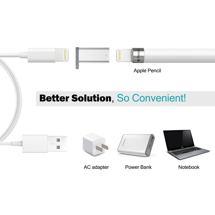 Aluminum Shell Apple Pencil Charger Adapter for iPad Pro(Silver) - free shipping - PMC TechLife - Order now!