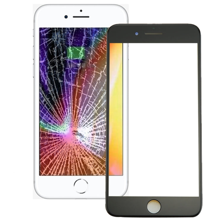 for iPhone 8 Plus Front Screen Outer Glass Lens with Front LCD Screen Bezel Frame(Black) - free shipping - PMC TechLife - Order now!