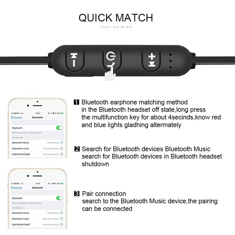 XT11 Magnetic In-Ear Wireless Bluetooth V4.2 Earphones(Silver) - Neck-mounted Earphone by PMC TechLife | Online Shopping South Africa | PMC TechLife