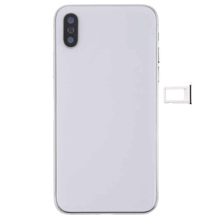 Battery Back Cover Assembly with Side Keys & Wireless Charging Module & Volume Button Flex Cable & Card Tray for iPhone X(White) - Back Cover by PMC TechLife | Online Shopping South Africa | PMC TechLife