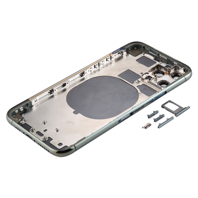Back Housing Cover with SIM Card Tray & Side  keys & Camera Lens for iPhone 11 Pro Max(Green) - Back Cover by PMC TechLife | Online Shopping South Africa | PMC TechLife
