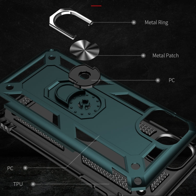 Armor Shockproof TPU + PC Protective Case for iPhone 11, with 360 Degree Rotation Holder (Green) - iPhone 11 Cases by PMC TechLife | Online Shopping South Africa | PMC TechLife | Buy Now Pay Later Mobicred