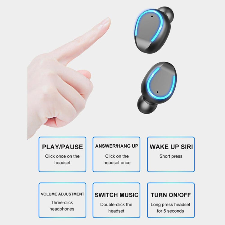 F9-6 TWS CVC8.0 Noise Cancelling Touch Bluetooth Earphone with Pull-out Cylindrical Charging Box, Support LED Power Digital Display & Call & Siri(Black) - TWS Earphone by PMC TechLife | Online Shopping South Africa | PMC TechLife