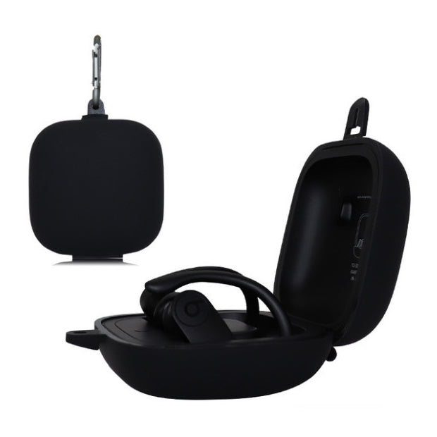 Solid Color Silicone Wireless Bluetooth Earphone Protective Case for Beats Powerbeats Pro(Black) - Other Case by PMC TechLife | Online Shopping South Africa | PMC TechLife