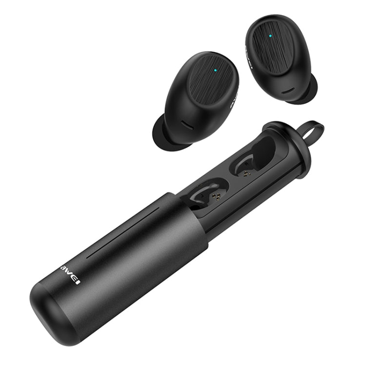 awei T55 TWS Bluetooth V5.0 Ture Wireless Sports Headset with Portable Charging Case(Black) - TWS Earphone by awei | Online Shopping South Africa | PMC Jewellery