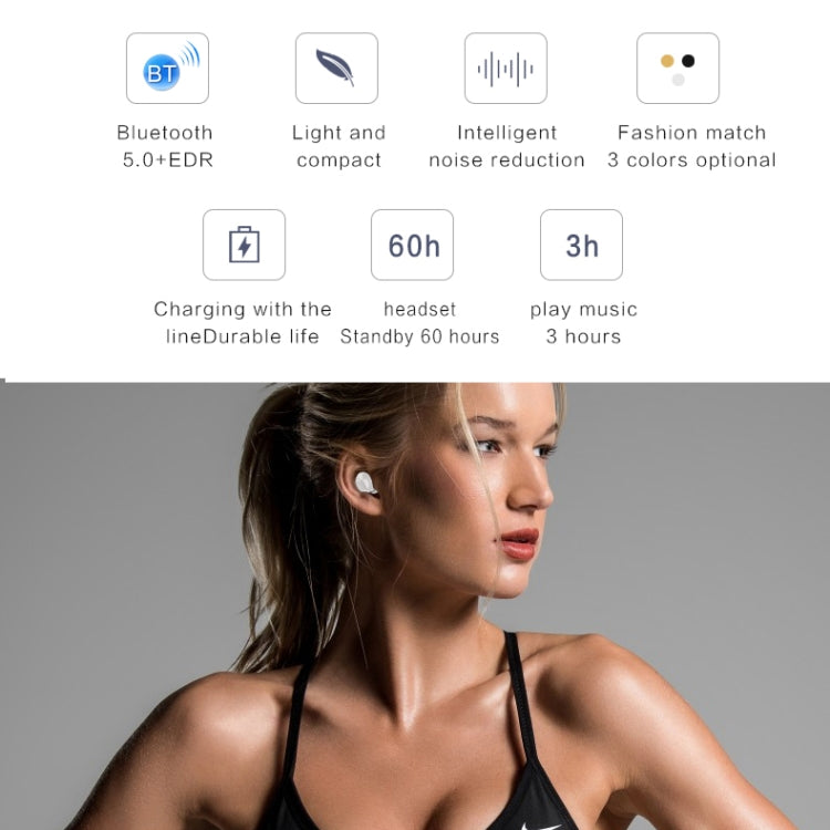 B20 Mini Portable In-ear Noise Cancelling Bluetooth V5.0 Stereo Earphone with 360 Degrees Rotation Charging Box(Rose Gold) - Bluetooth Earphone by PMC Jewellery | Online Shopping South Africa | PMC Jewellery