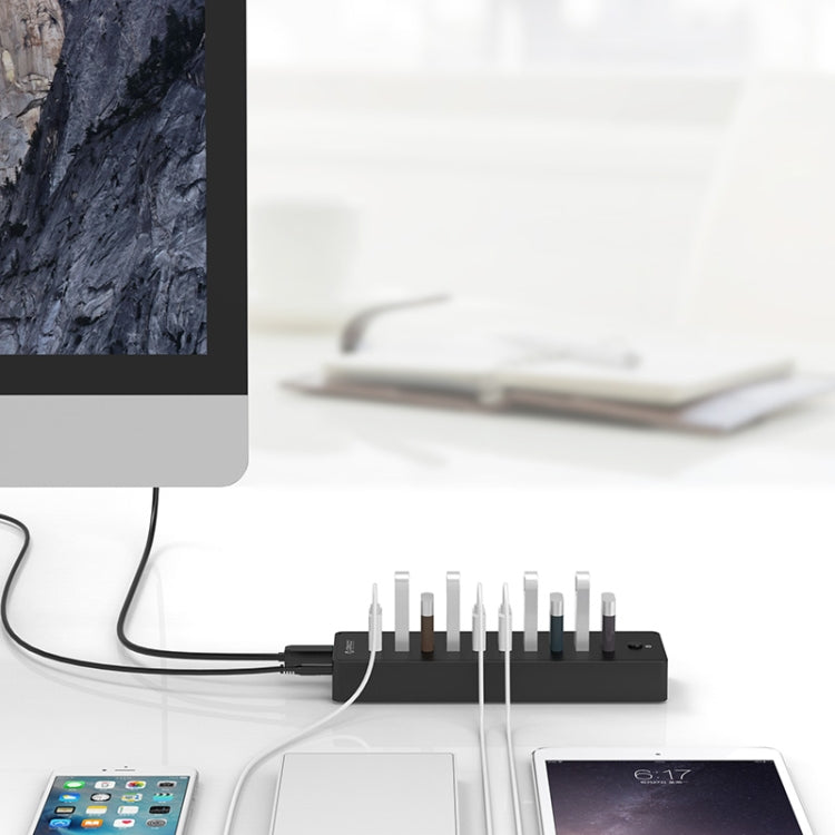 ORICO P10-U3-V1 10 USB 3.0 Ports HUB, Specification: EU Plug - USB HUB by ORICO | Online Shopping South Africa | PMC Jewellery | Buy Now Pay Later Mobicred