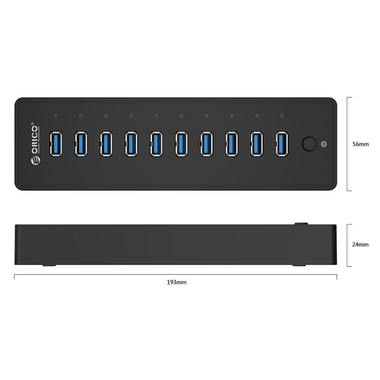 ORICO P10-U3-V1 10 USB 3.0 Ports HUB, Specification: EU Plug - USB HUB by ORICO | Online Shopping South Africa | PMC Jewellery | Buy Now Pay Later Mobicred