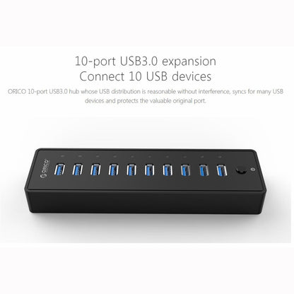 ORICO P10-U3-V1 10 USB 3.0 Ports HUB, Specification: EU Plug - USB HUB by ORICO | Online Shopping South Africa | PMC Jewellery | Buy Now Pay Later Mobicred