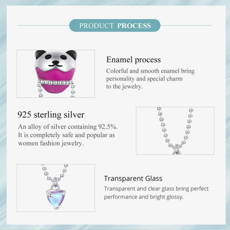 SCC2550 S925 Sterling Silver Cute Bear Hot Air Balloon Pendant Accessories DIY Bracelet Beads - Jewelry Accessories by PMC Jewellery | Online Shopping South Africa | PMC Jewellery