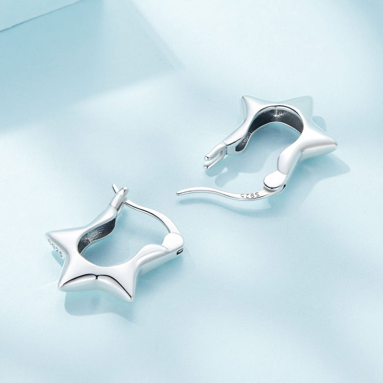 SCE1615 Sterling Silver S925 Simple Versatile Star Earrings - Stud Earrings & Earrings by PMC Jewellery | Online Shopping South Africa | PMC Jewellery