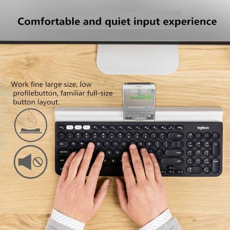 Logitech K780 Multi-device Bluetooth + Unifying Dual Mode Wireless Keyboard with Stand (Black) - Wireless Keyboard by Logitech | Online Shopping South Africa | PMC Jewellery