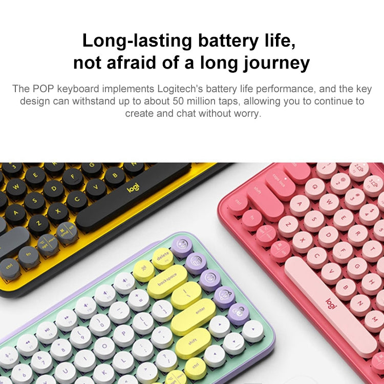 Logitech POP KEYS Round Button Bluetooth Mechanical Keyboard (Pink) - free shipping - PMC TechLife - Order now!