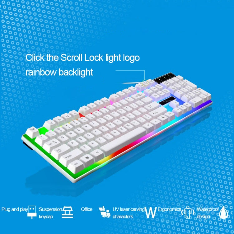 ZGB G21 104 Keys USB Wired Mechanical Feel Colorful Backlight Office Computer Keyboard Gaming Keyboard(White) - Wired Keyboard by PMC TechLife | Online Shopping South Africa | PMC TechLife | Buy Now Pay Later Mobicred