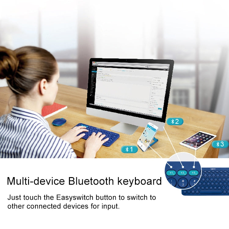 Logitech K380 Portable Multi-Device Wireless Bluetooth Keyboard (White) - Wireless Keyboard by Logitech | Online Shopping South Africa | PMC Jewellery | Buy Now Pay Later Mobicred