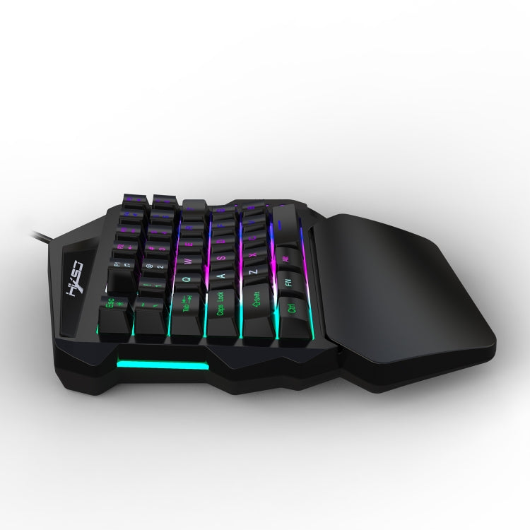 HXSJ V100 Universal One-hand 35-Keys Mechanical Blue Axis Seven-color Backlight Wired Gaming Keyboard, Length: 1.6m - Other Accessories by HXSJ | Online Shopping South Africa | PMC Jewellery