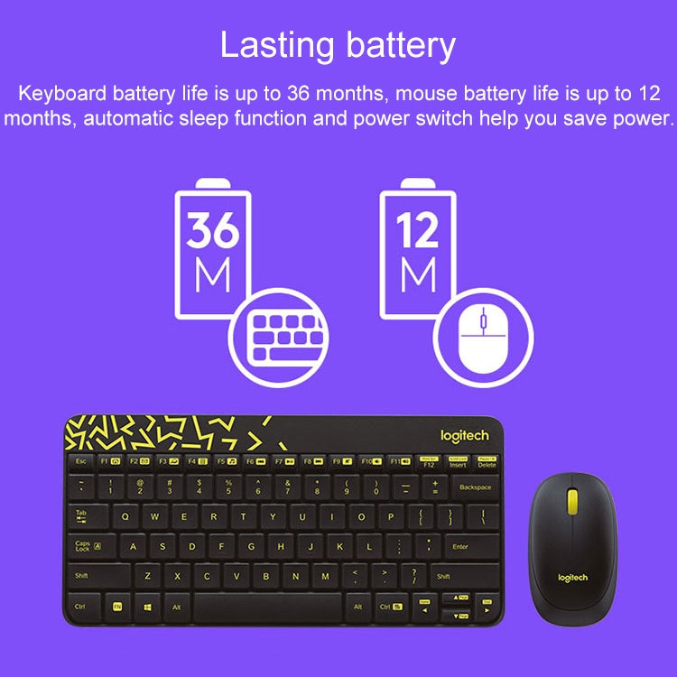 Logitech MK240 Nano Wireless Keyboard and Mouse Set(Black) - Wireless Keyboard by Logitech | Online Shopping South Africa | PMC TechLife | Buy Now Pay Later Mobicred