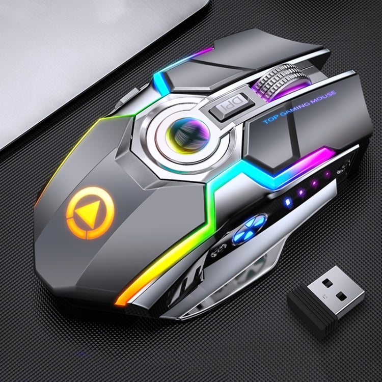 YINDIAO A5 2.4GHz 1600DPI 3-modes Adjustable Rechargeable RGB Light Wireless Silent Gaming Mouse (Grey) - free shipping - PMC TechLife - Order now!