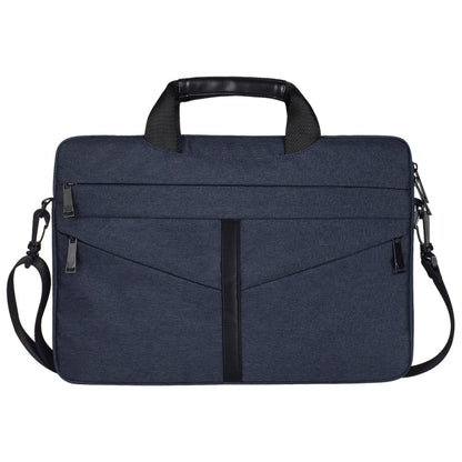 15.6 inch Breathable Wear-resistant Fashion Business Shoulder Handheld Zipper Laptop Bag with Shoulder Strap (Navy Blue) - 14.1 inch by PMC Jewellery | Online Shopping South Africa | PMC Jewellery