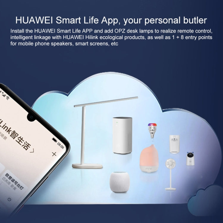 Original Huawei Smart OPPLE LED Desk Lamp Folding Adjust Reading Table Lamp Brightness Lights, Support HUAWEI HiLink (White) - free shipping - PMC TechLife - Order now!