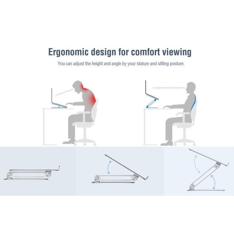 NILLKIN ProDesk Adjustable Aluminum Alloy Laptop Notebook Stand Holder (Silver) - MacBook Holder by NILLKIN | Online Shopping South Africa | PMC Jewellery