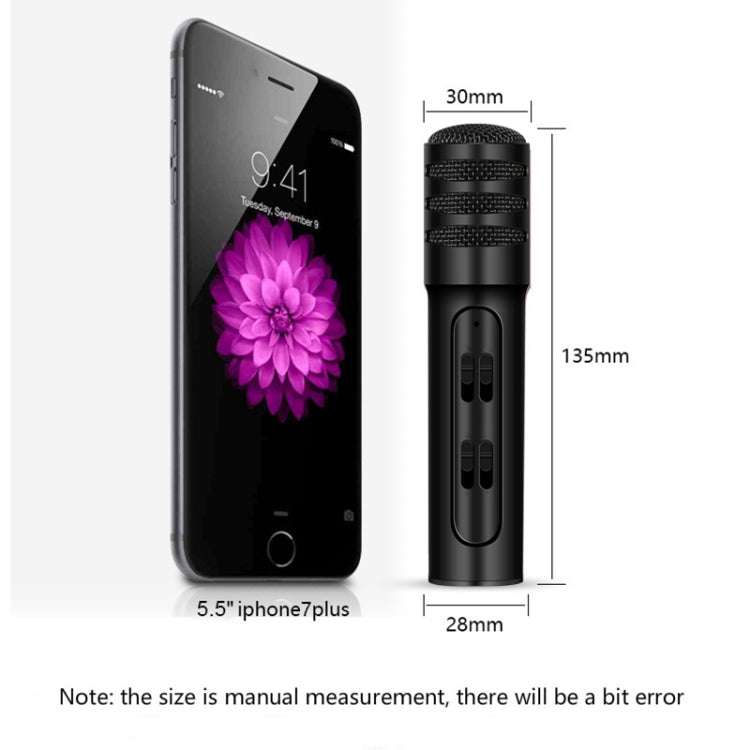 BGN-C7 Condenser Microphone Dual Mobile Phone Karaoke Live Singing Microphone Built-in Sound Card(Black) - Microphone by PMC TechLife | Online Shopping South Africa | PMC TechLife
