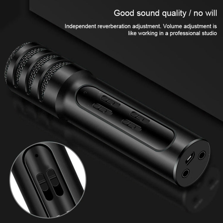 BGN-C7 Condenser Microphone Dual Mobile Phone Karaoke Live Singing Microphone Built-in Sound Card(Black) - Microphone by PMC TechLife | Online Shopping South Africa | PMC TechLife