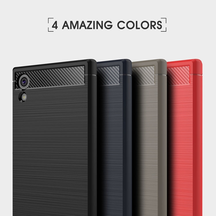 For Sony Xperia XA1 Brushed Texture Carbon Fiber Shockproof TPU Rugged Armor Protective Case(Grey) - free shipping - PMC TechLife - Order now!