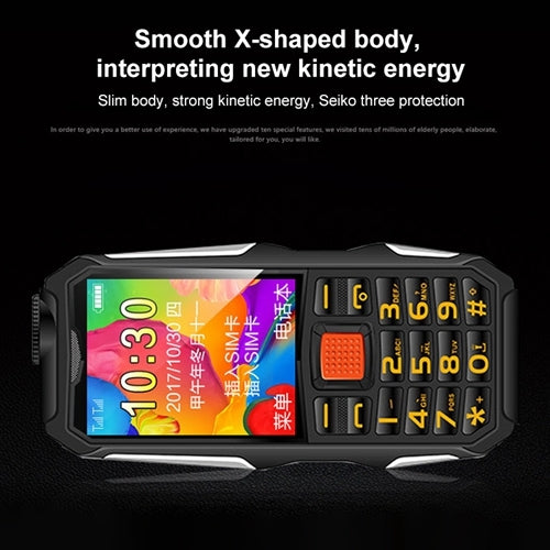 HAIYU H1 1.8 inch Triple Proofing Elder Phone, Waterproof Shockproof Dustproof,  2800mAh Battery, 21 Keys, LED Flashlight, FM, Dual SIM(Black) - HAIYU by HAIYU | Online Shopping South Africa | PMC Jewellery