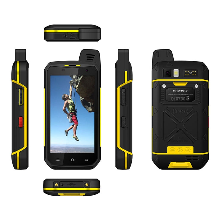 UNIWA B6000 PTT Walkie Talkie Rugged Phone, 4GB+64GB, IP68 Waterproof Dustproof Shockproof, 5000mAh Battery, 4.7 inch Android 9.0 MTK6762 Octa Core up to 2.0GHz, Network: 4G, NFC, OTG (Yellow) - UNIWA by UNIWA | Online Shopping South Africa | PMC Jewellery