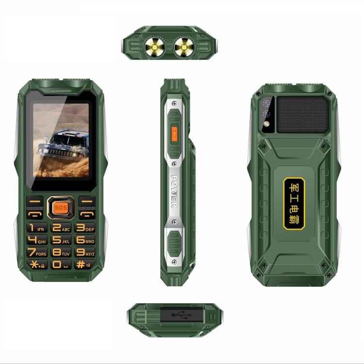 Mafam 4G Triple Proofing Elder Phone, Waterproof Shockproof Dustproof, 16800mAh Battery, 2.4 inch, 21 Keys, Bluetooth, LED Flashlight, FM, SOS, Dual SIM, Network: 2G (Green) - Others by PMC Jewellery | Online Shopping South Africa | PMC Jewellery