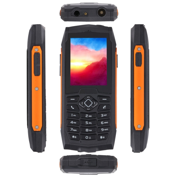 Rugtel R1D Rugged Phone, IP68 Waterproof Dustproof Shockproof, 2.4 inch, MTK6261D, 2000mAh Battery, Loud Box Speaker, FM, Network: 2G, Dual SIM(Orange) - Others by Rugtel | Online Shopping South Africa | PMC Jewellery