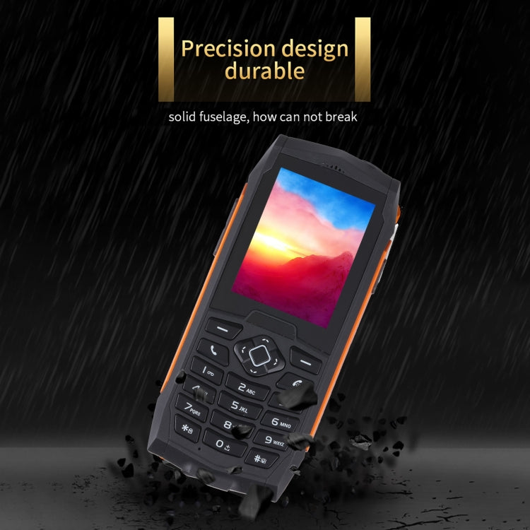 Rugtel R1D Rugged Phone, IP68 Waterproof Dustproof Shockproof, 2.4 inch, MTK6261D, 2000mAh Battery, Loud Box Speaker, FM, Network: 2G, Dual SIM(Orange) - Others by Rugtel | Online Shopping South Africa | PMC Jewellery | Buy Now Pay Later Mobicred