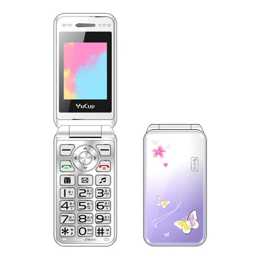 N509 Women Flip Phone, 2.4 inch, 6800mAh, Support FM, Flashlights, MP3, Big Keys, Dual SIM, EU Plug (Purple) - Others by PMC Jewellery | Online Shopping South Africa | PMC Jewellery