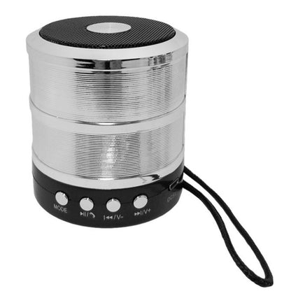 WS-887 Bluetooth Speaker with Lanyard, Support Hands-free Call & FM & U Disk & TF Card & AUX(Silver Grey) - Mini Speaker by PMC Jewellery | Online Shopping South Africa | PMC Jewellery