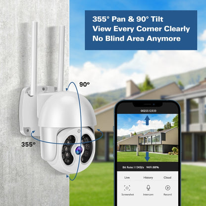 Tuya QX56 3.0 Million Pixels IP66 Waterproof 2.4G Wireless IP Camera, Support Amazon Alexa & Google Home & Motion Detection & Two-way Audio & Full Color Night Vision & TF Card, UK Plug - Dome Camera by PMC Jewellery | Online Shopping South Africa | PMC Jewellery